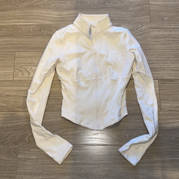 ALO Yoga Sweaters - Alo Yoga Airbrush Corset Full Zip Jacket in Ivory